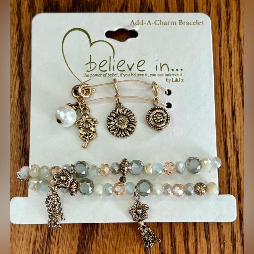 Vintage Gold and Silver Charm Bracelet Set